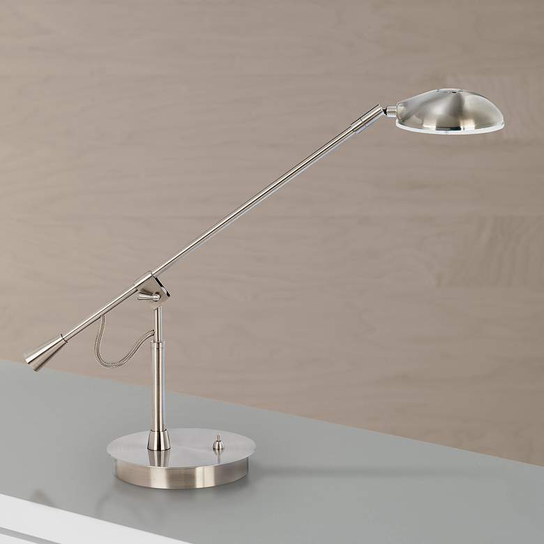 Image 1 Balance Arm Brushed Nickel LED Desk Lamp