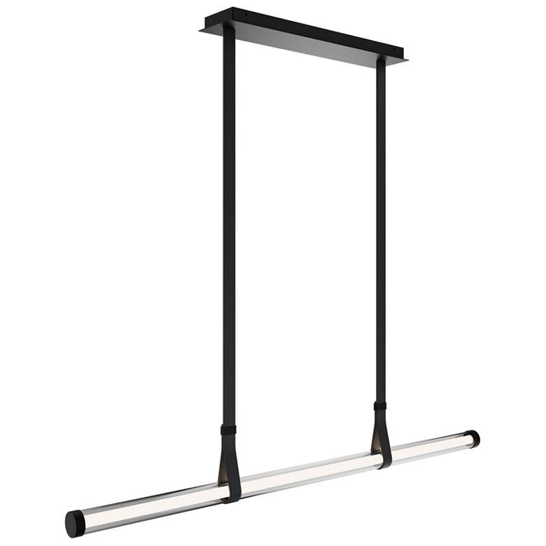 Image 1 Balance Beam 2.13"H x 52.75"W 1-Light Linear Pendant in Black
