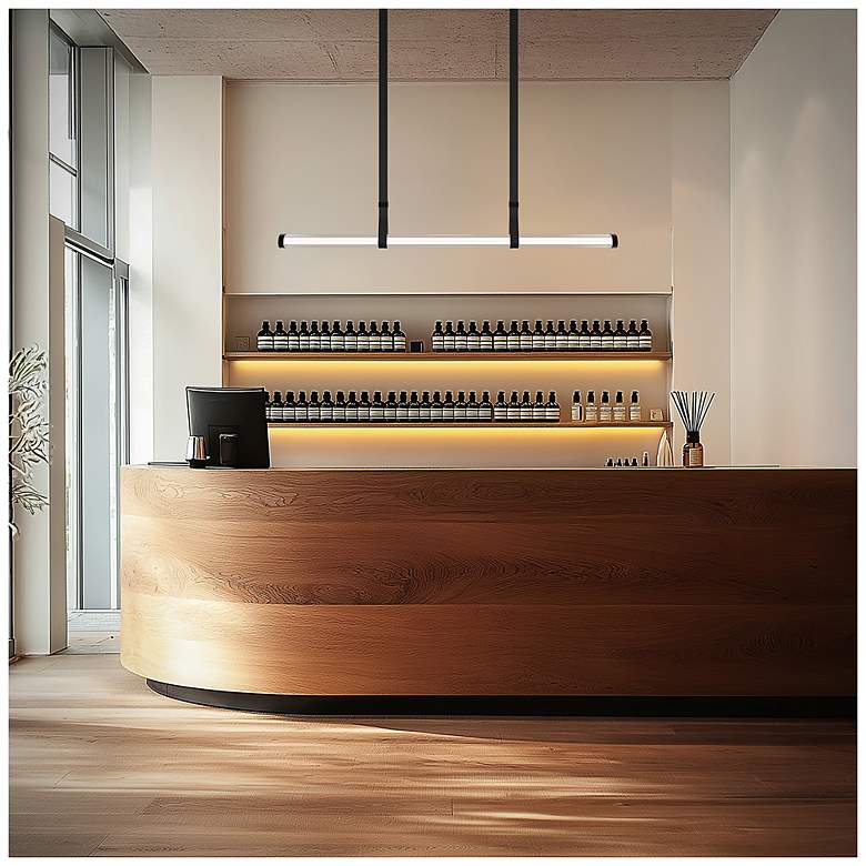 Image 6 Balance Beam 2.13"H x 52.75"W 1-Light Linear Pendant in Black more views