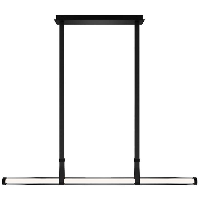 Image 2 Balance Beam 2.13"H x 52.75"W 1-Light Linear Pendant in Black more views