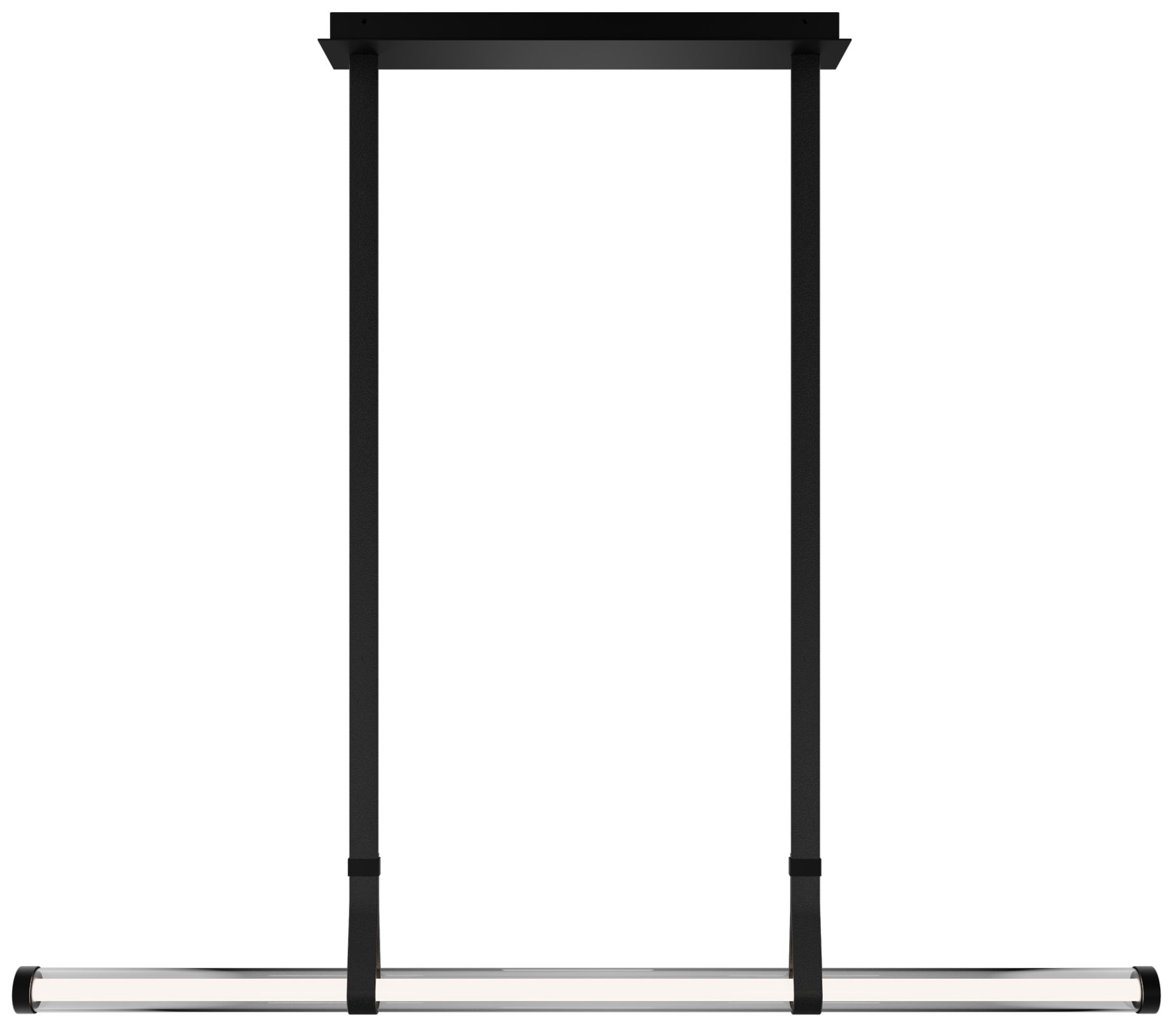 Image 2 Balance Beam 2.13"H x 52.75"W 1-Light Linear Pendant in Black more views
