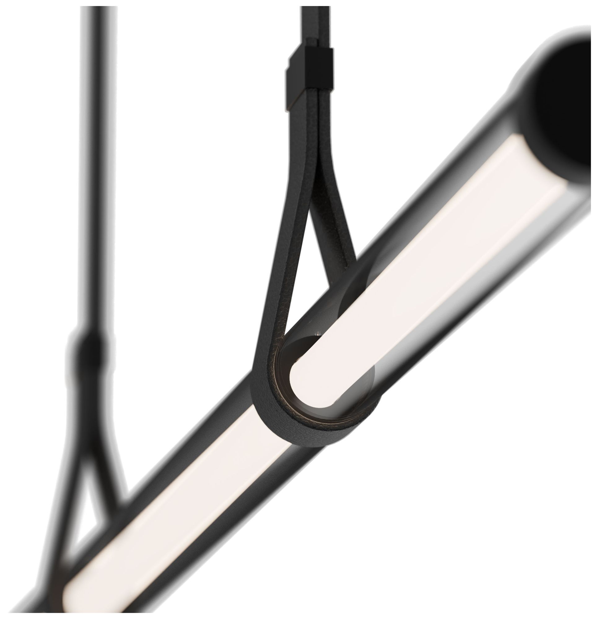 Image 3 Balance Beam 2.13"H x 52.75"W 1-Light Linear Pendant in Black more views
