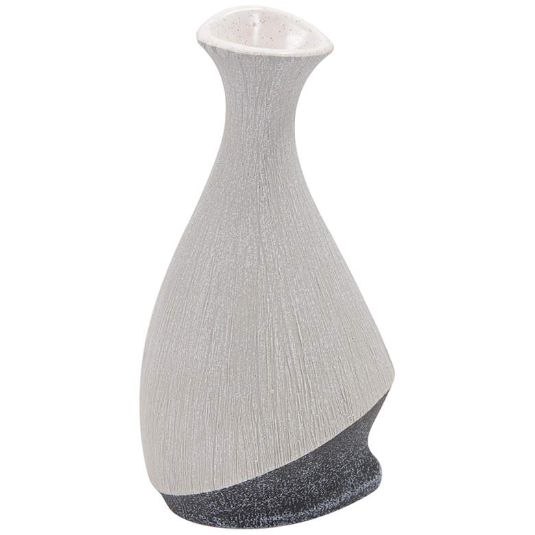 Image 1 Balance Two-Tone Gray 12 inch High Curved Ceramic Vase