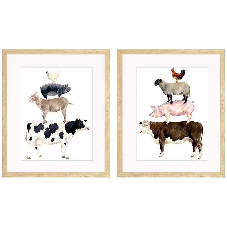 Image 1 Balancing Act 18"W x 22"H Framed Art Set of 2