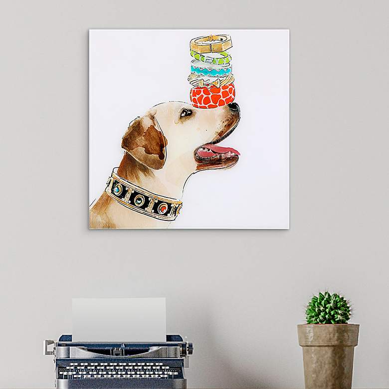 Image 1 Balancing Act 23 1/4"H Free Floating Glass Graphic Wall Art