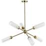 1_Balbina 40" Wide 6-Light Aged Brass Finish Chandelier w/ Frosted Shade