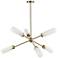 Balbina 40" Wide 6-Light Aged Brass Finish Chandelier w/ Frosted Shade