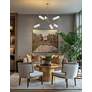 2_Balbina 40" Wide 6-Light Aged Brass Finish Chandelier w/ Frosted Shade more views