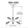 4_Balbina 40" Wide 6-Light Aged Brass Finish Chandelier w/ Frosted Shade more views