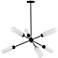 Balbina 40" Wide 6-Light Matte Black Finish Chandelier w/ Frosted Shade