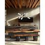 2_Balbina 40" Wide 6-Light Matte Black Finish Chandelier w/ Frosted Shade more views