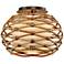 Balboa 15 1/4" Wide Bronze and Natural Rattan Ceiling Light