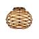 Balboa 15 1/4" Wide Bronze and Natural Rattan Ceiling Light