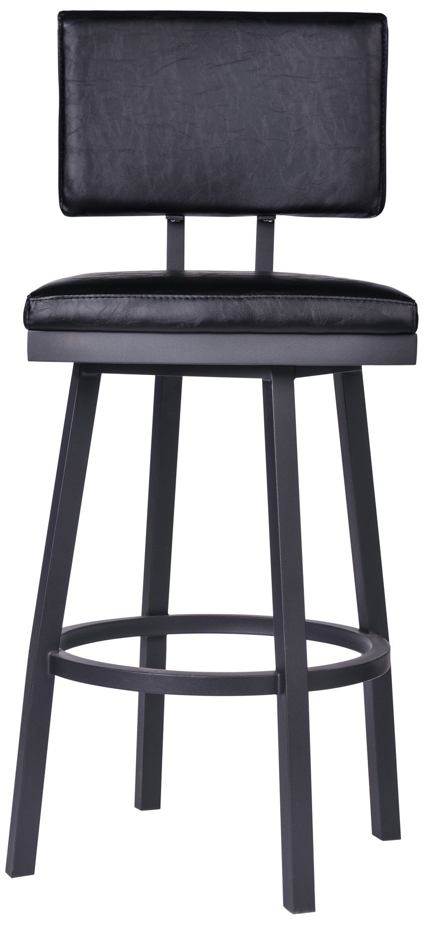 Image 3 Balboa 26 in. Swivel Barstool in Black Powder Coated Finish, Vintage Black more views
