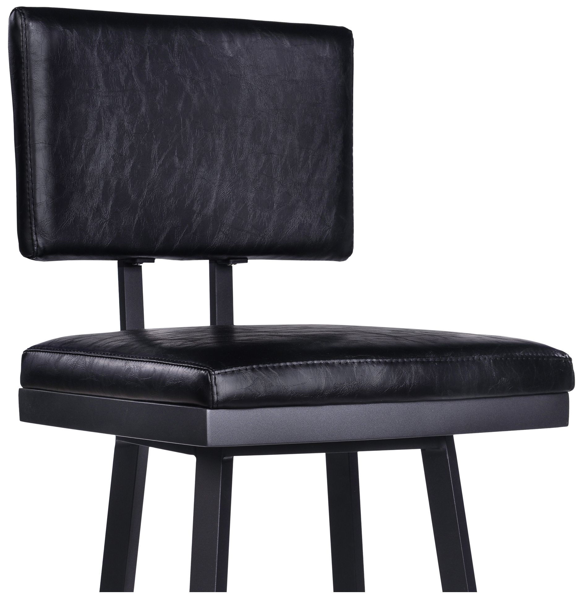 Image 5 Balboa 26 in. Swivel Barstool in Black Powder Coated Finish, Vintage Black more views