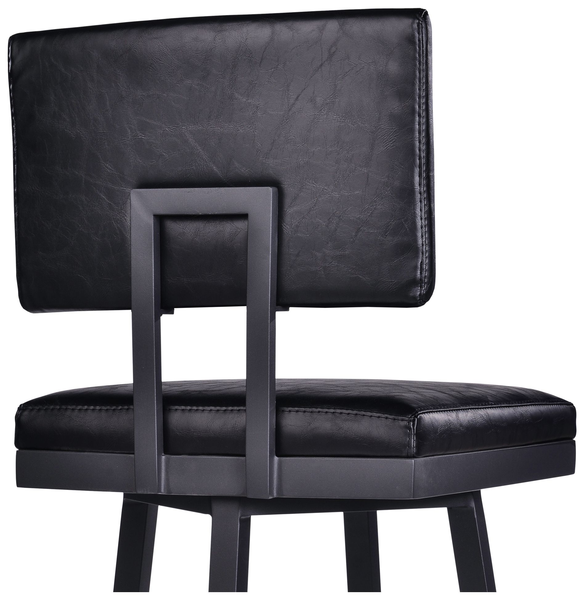 Image 6 Balboa 26 in. Swivel Barstool in Black Powder Coated Finish, Vintage Black more views