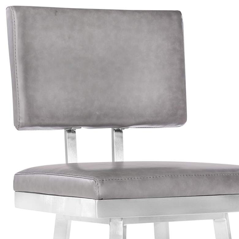 Image 3 Balboa 26" Vintage Gray Faux Leather Swivel Counter Stool more views