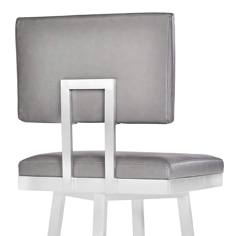 Image 5 Balboa 26" Vintage Gray Faux Leather Swivel Counter Stool more views