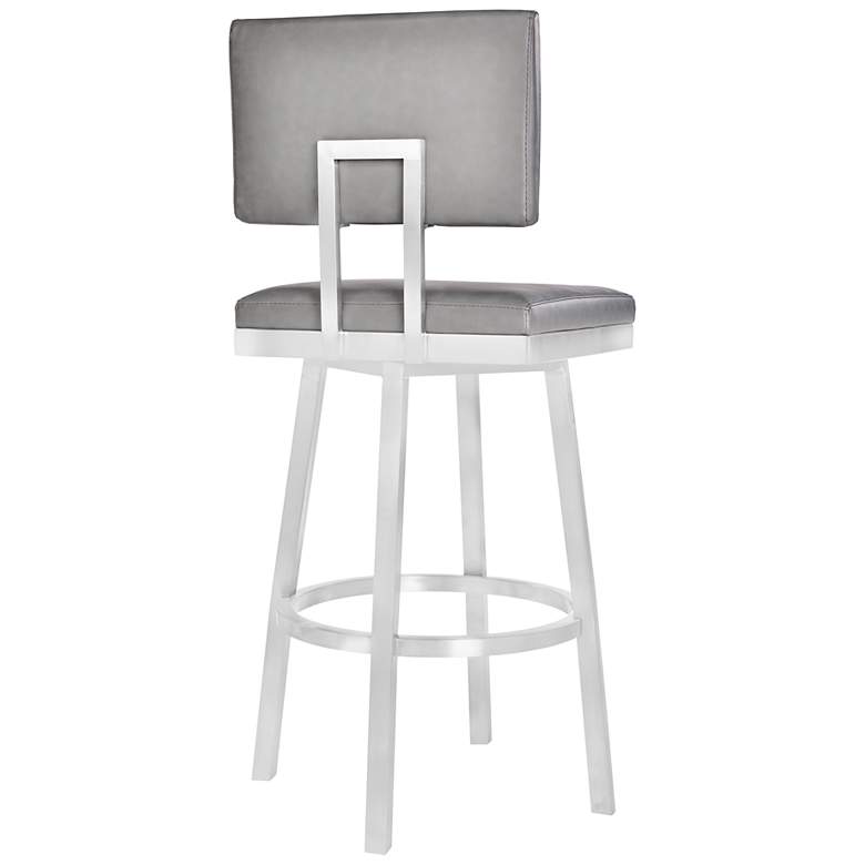 Image 7 Balboa 26" Vintage Gray Faux Leather Swivel Counter Stool more views