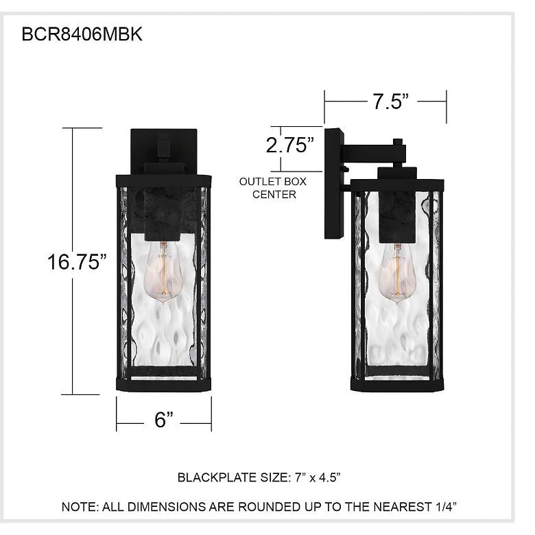 Image 7 Balchier 1-Light Matte Black Outdoor Wall Lantern more views