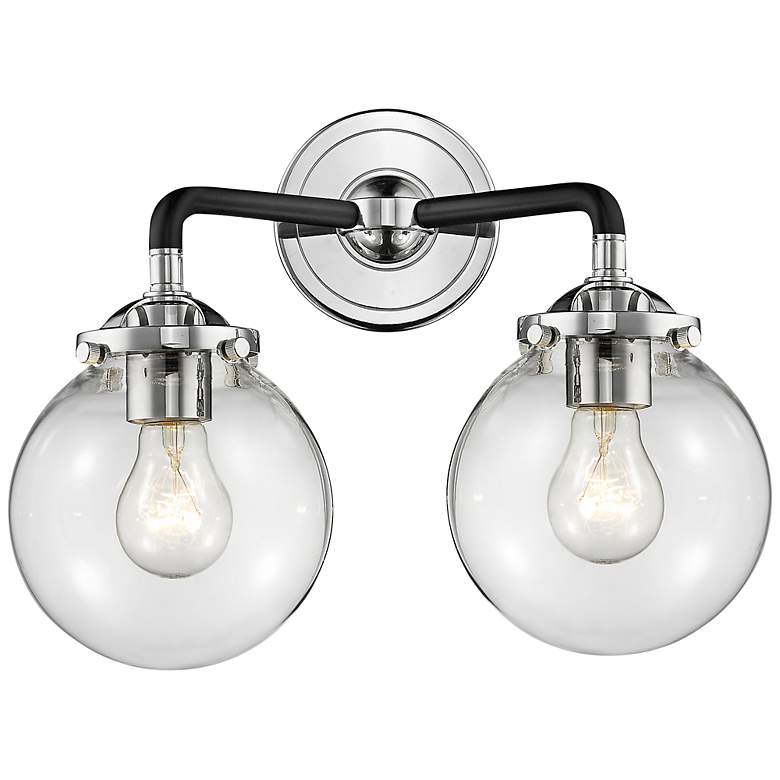 Image 3 Baldwin 11" High Black Polished Nickel 2-Light Wall Sconce