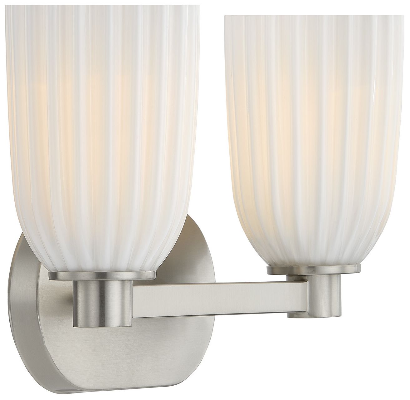 Image 4 Baldwin 2-Light Bathroom Vanity Light in Satin Nickel more views