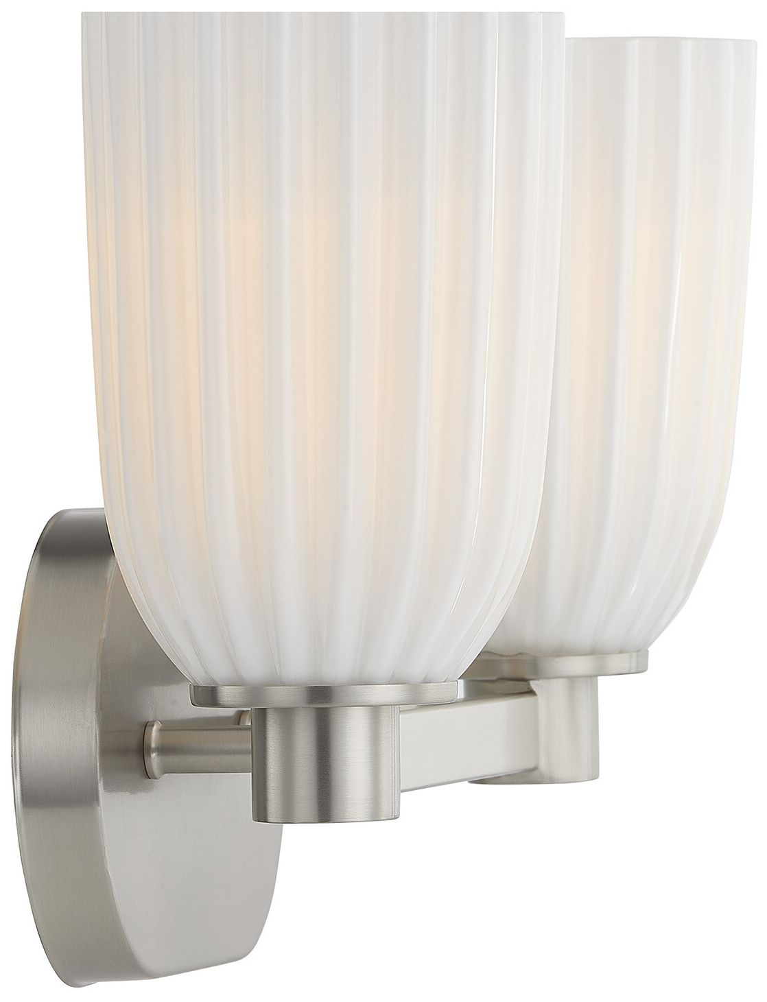 Image 5 Baldwin 2-Light Bathroom Vanity Light in Satin Nickel more views