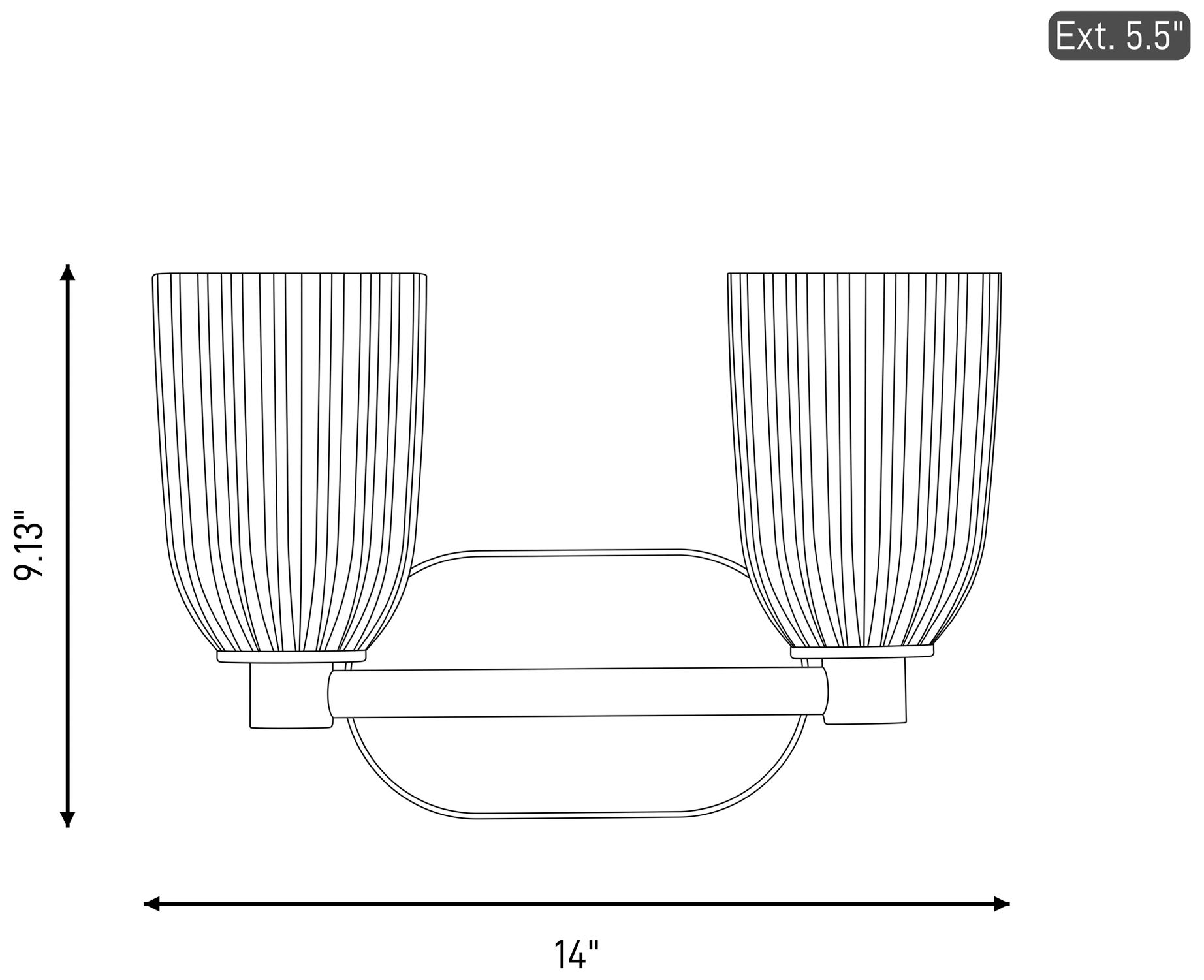 Baldwin 2-Light Bathroom Vanity Light in Satin Nickel
