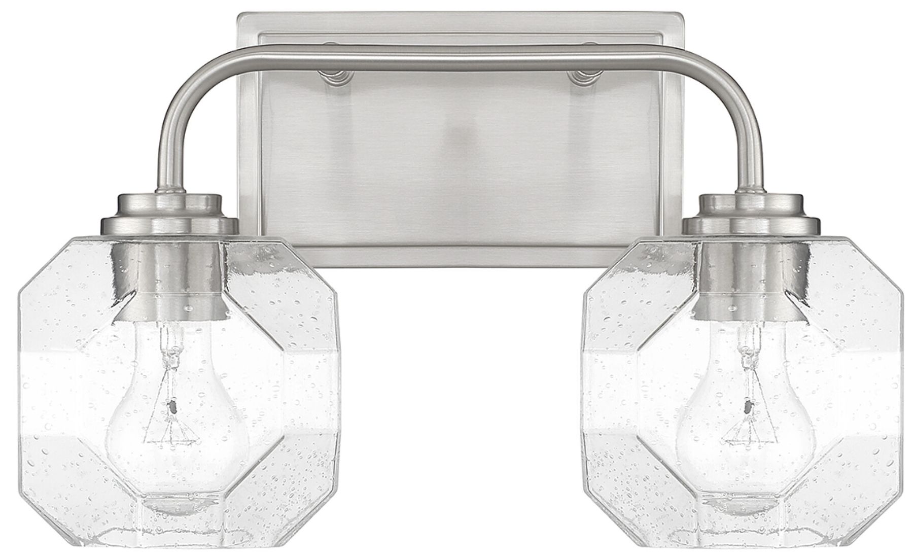 Image 2 Baldwin 2-Light Bathroom Vanity Light in Satin Nickel more views
