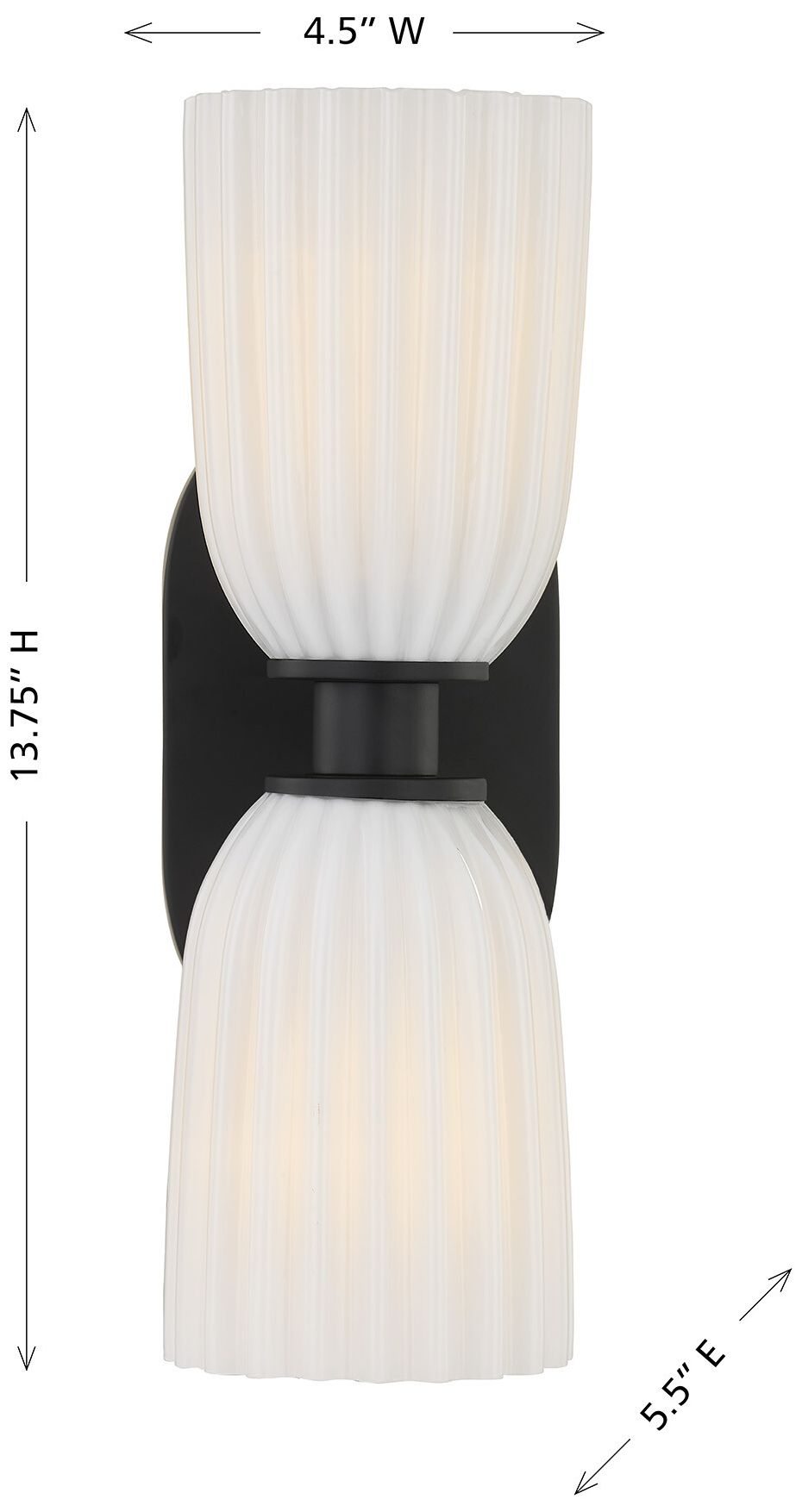 Image 6 Baldwin 2-Light Wall Wall Sconce in Matte Black more views