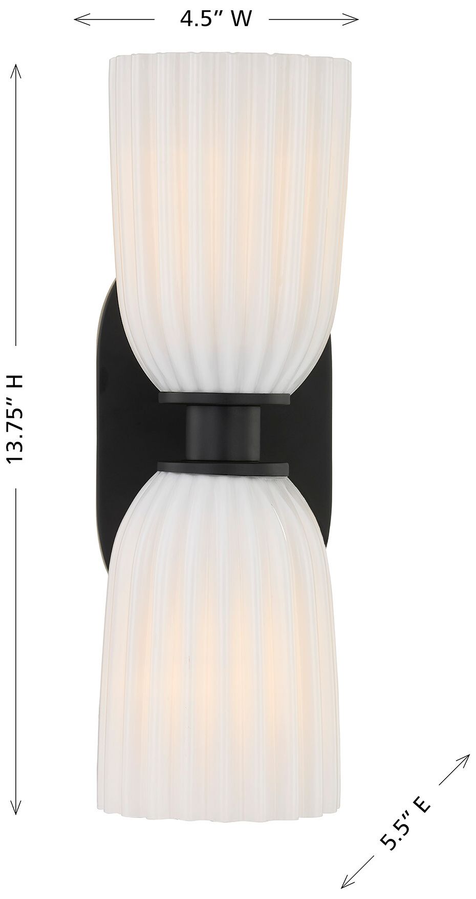 Baldwin 2-Light Wall Wall Sconce in Matte Black