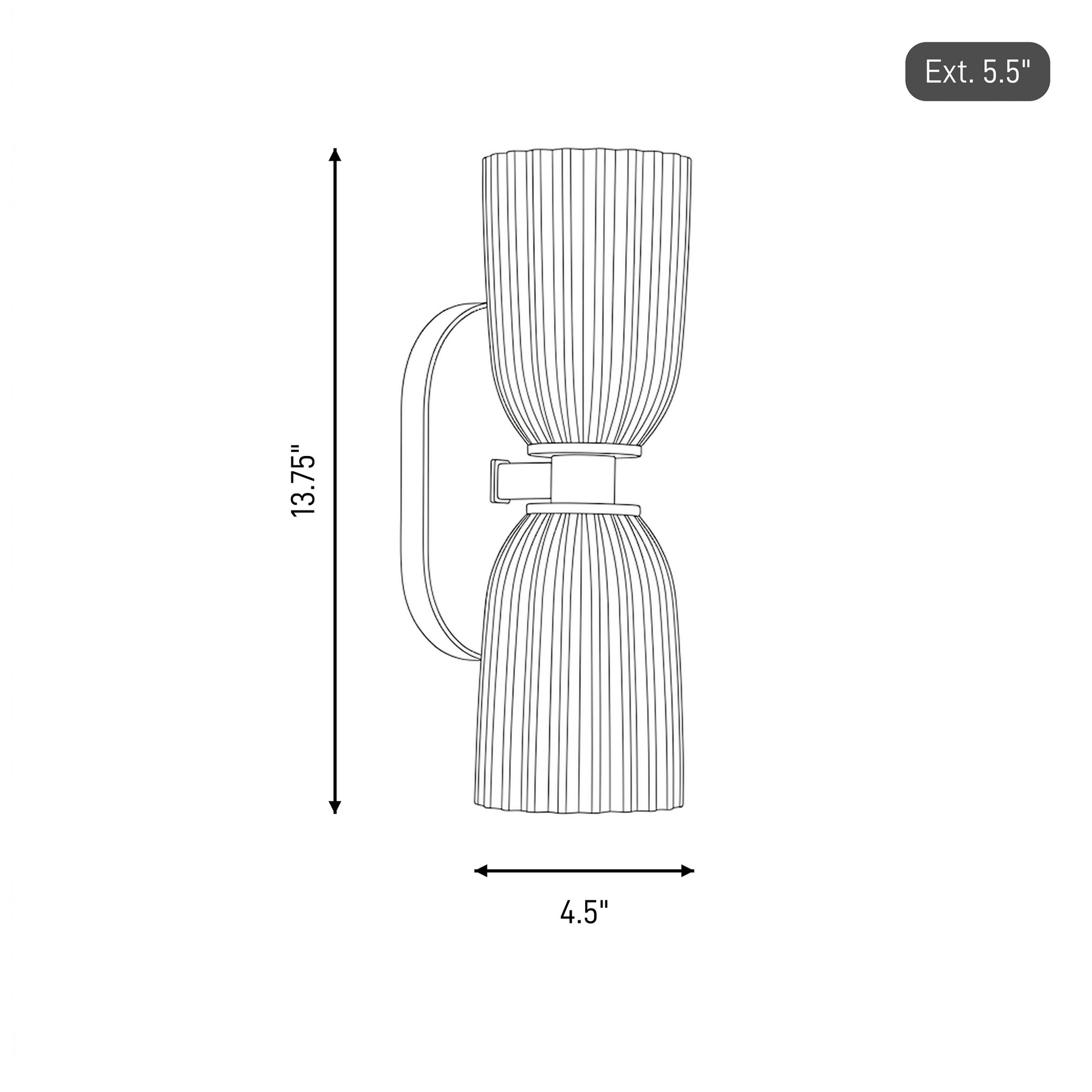 Baldwin 2-Light Wall Wall Sconce in Matte Black