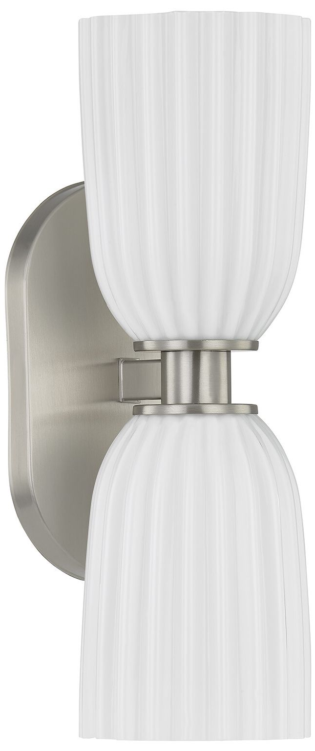 Image 2 Baldwin 2-Light Wall Wall Sconce in Satin Nickel more views