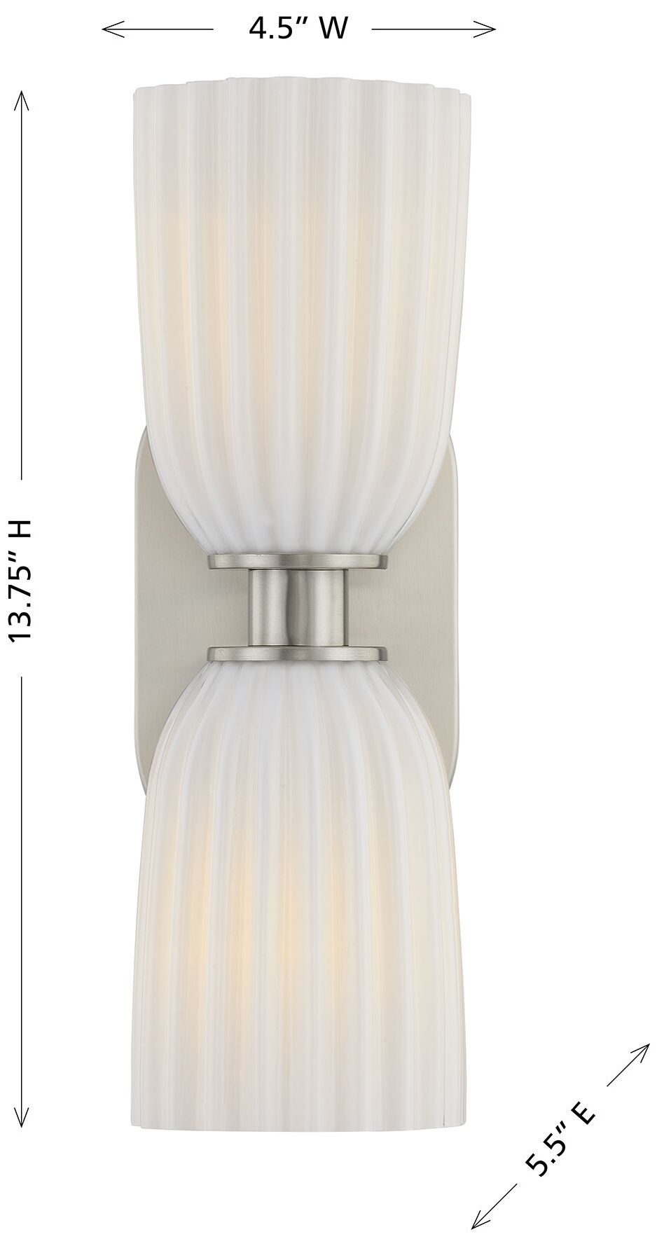 Image 6 Baldwin 2-Light Wall Wall Sconce in Satin Nickel more views