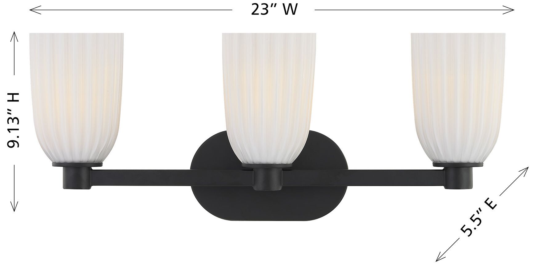 Image 7 Baldwin 3-Light Bathroom Vanity Light in Matte Black more views
