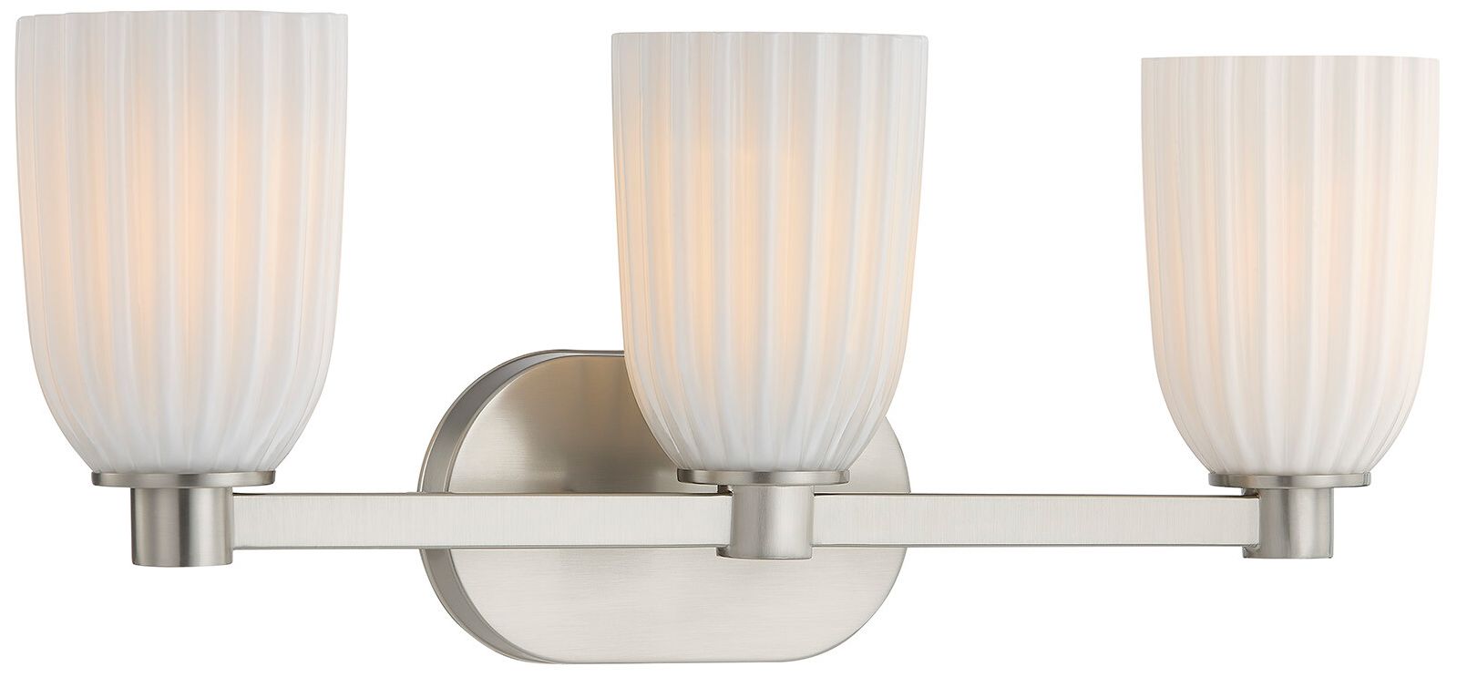 Image 4 Baldwin 3-Light Bathroom Vanity Light in Satin Nickel more views