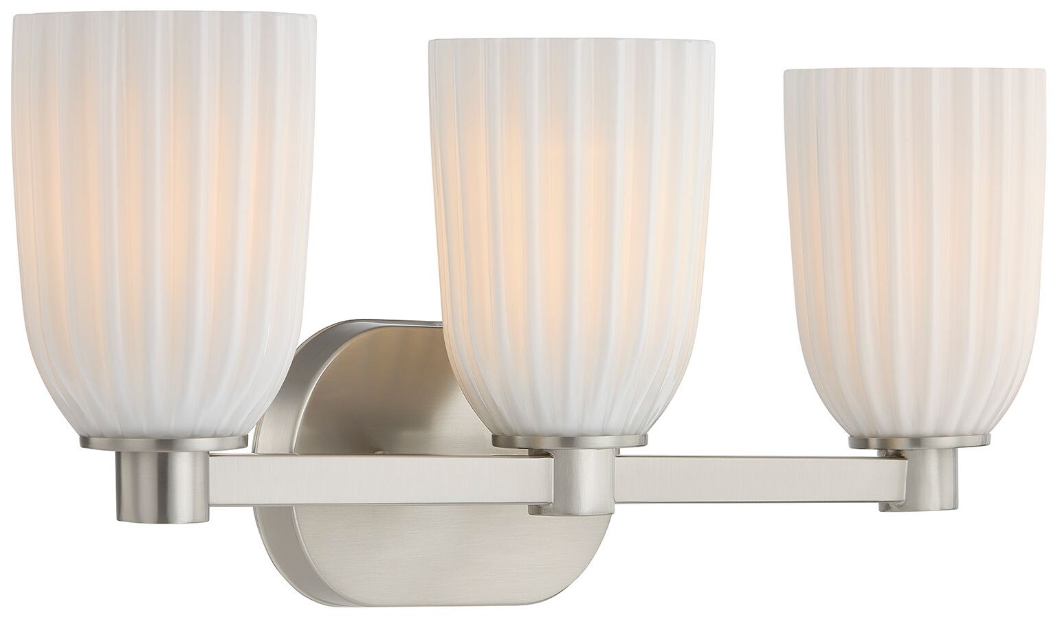 Image 5 Baldwin 3-Light Bathroom Vanity Light in Satin Nickel more views