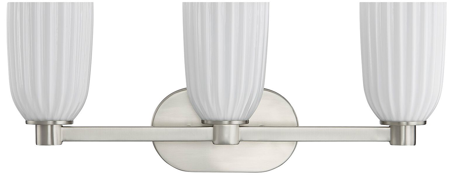 Image 6 Baldwin 3-Light Bathroom Vanity Light in Satin Nickel more views