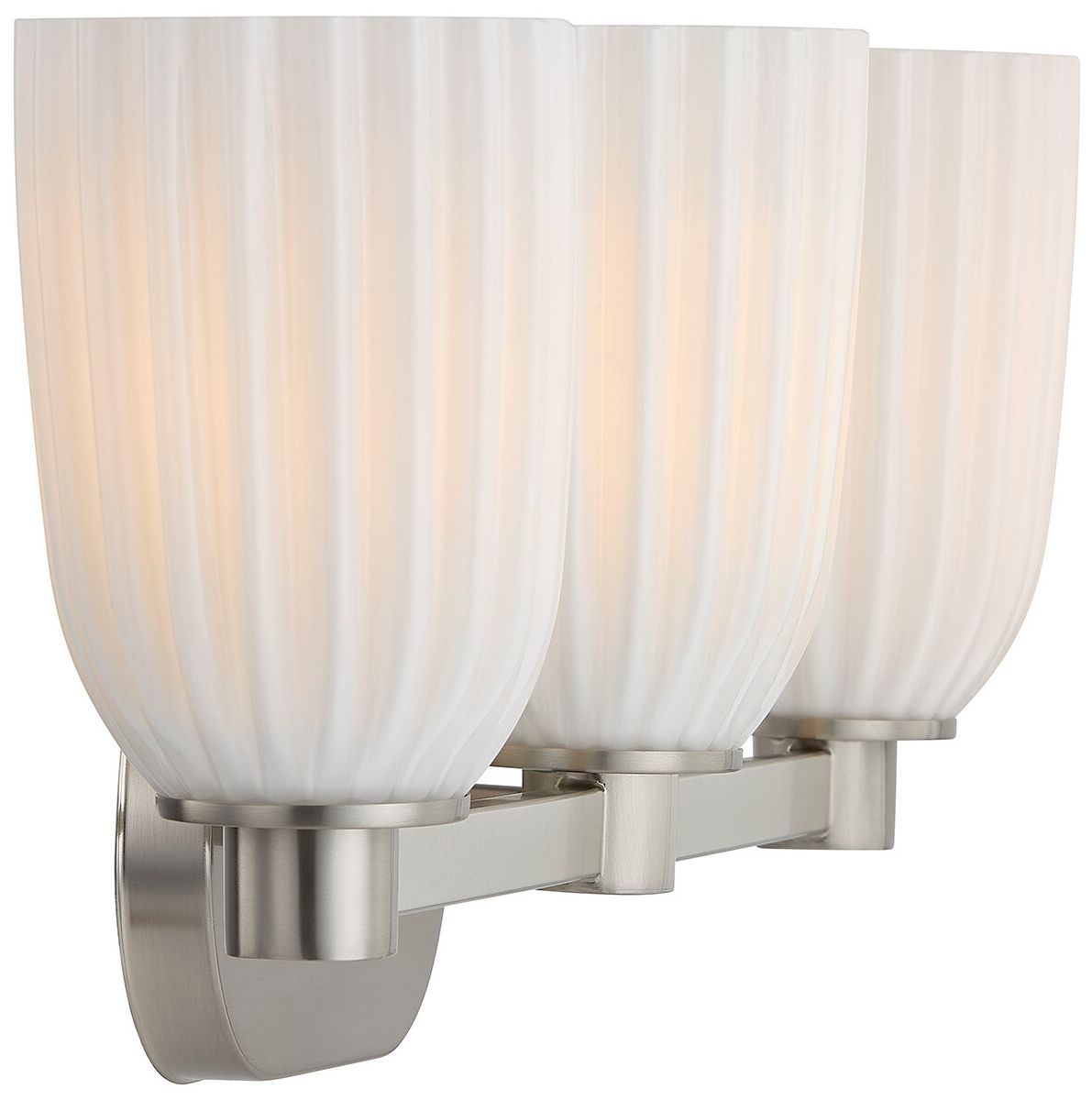 Image 7 Baldwin 3-Light Bathroom Vanity Light in Satin Nickel more views