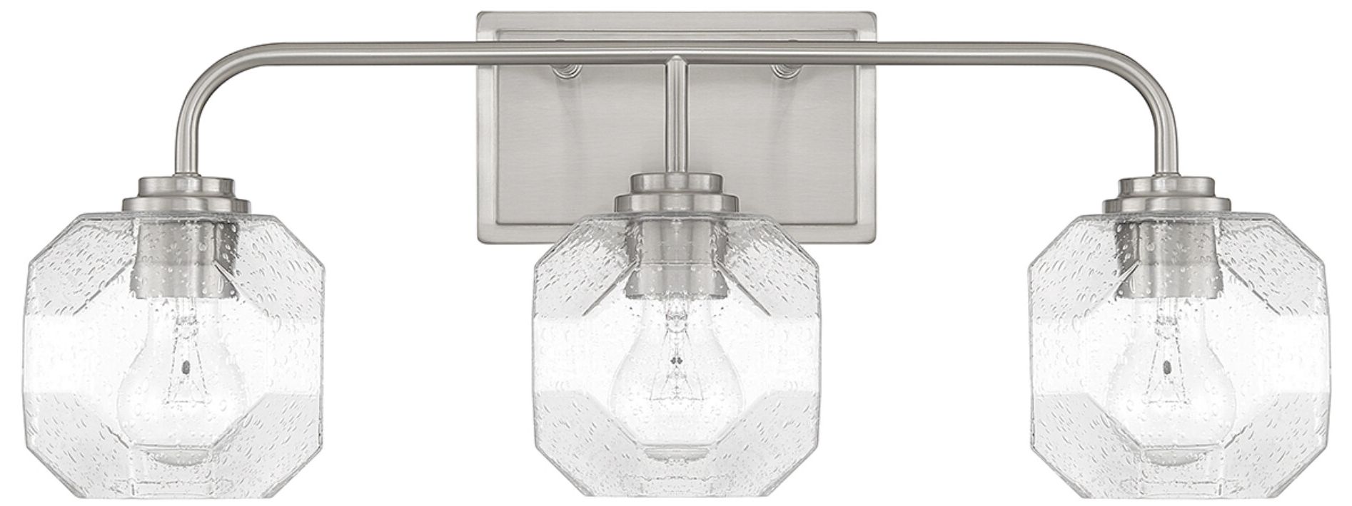 Image 2 Baldwin 3-Light Bathroom Vanity Light in Satin Nickel more views