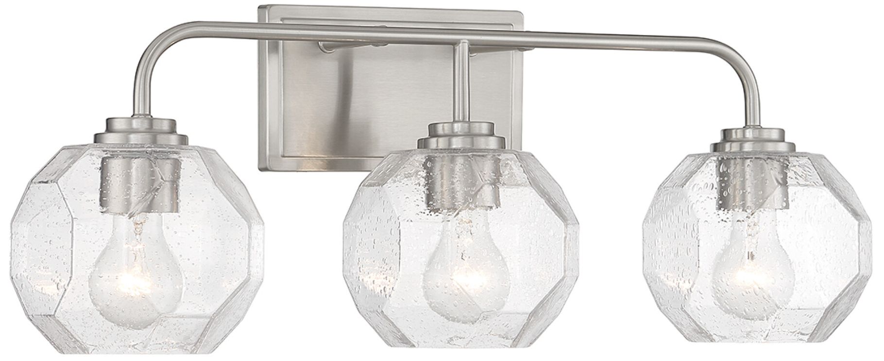 Image 3 Baldwin 3-Light Bathroom Vanity Light in Satin Nickel more views