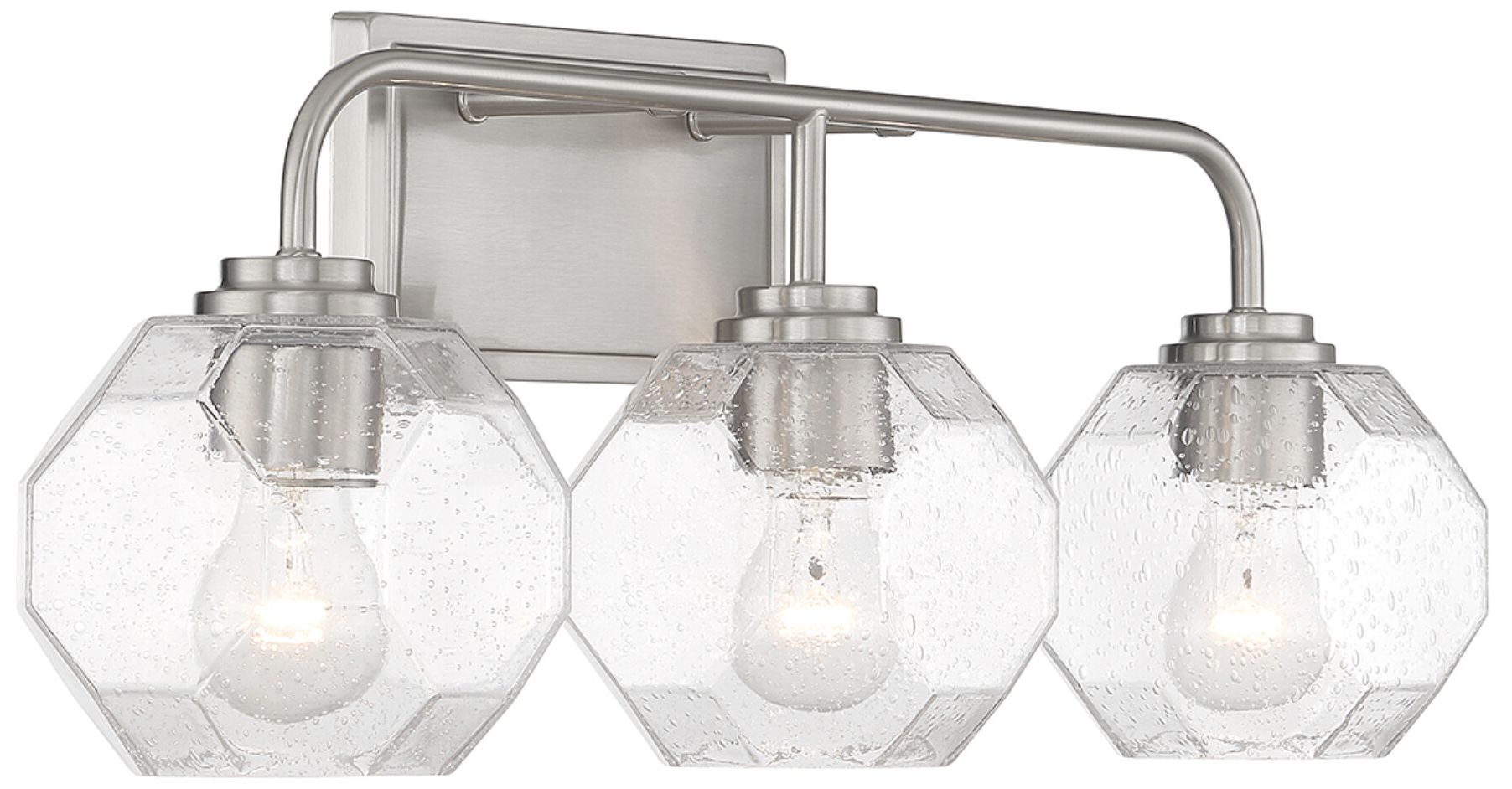 Image 4 Baldwin 3-Light Bathroom Vanity Light in Satin Nickel more views
