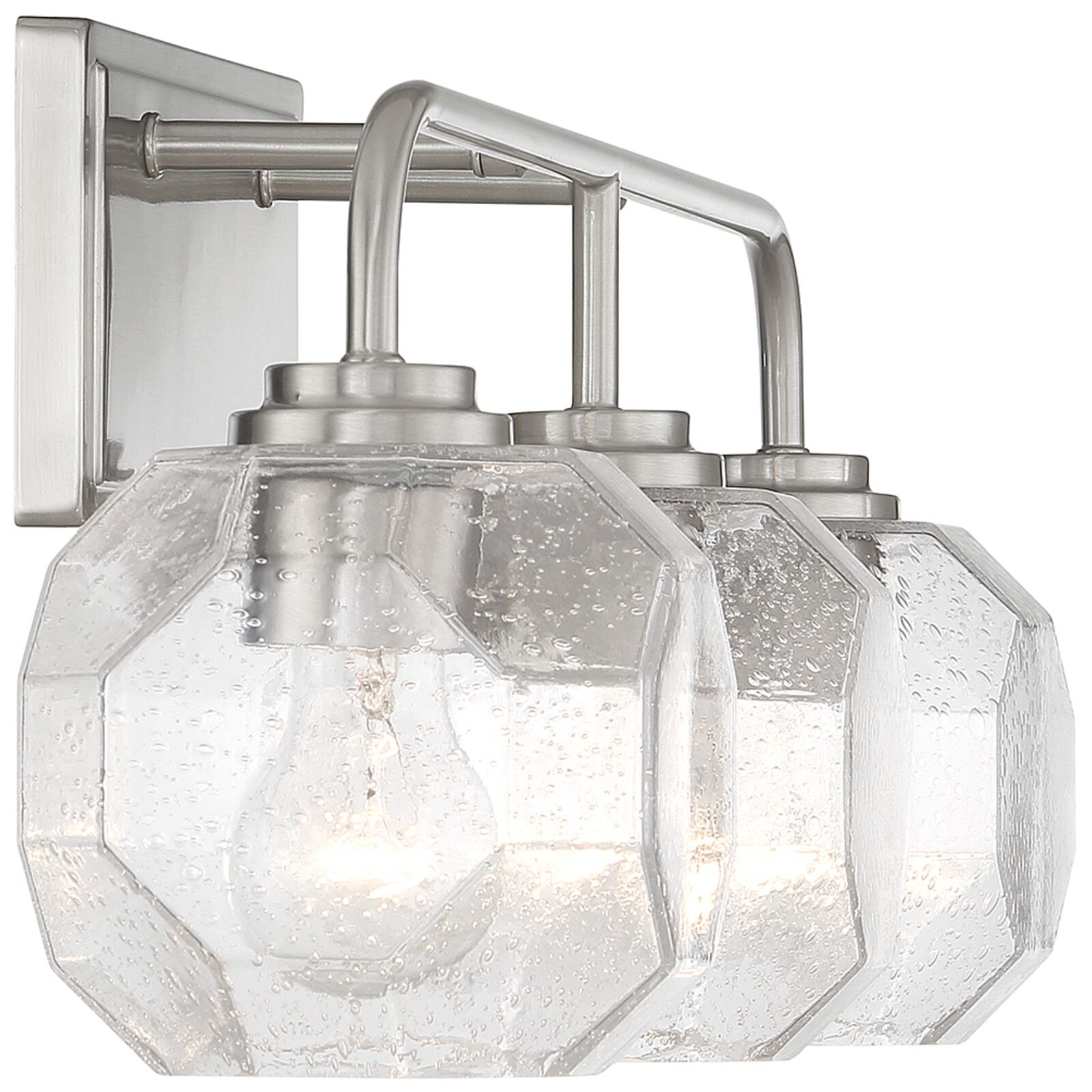 Image 5 Baldwin 3-Light Bathroom Vanity Light in Satin Nickel more views