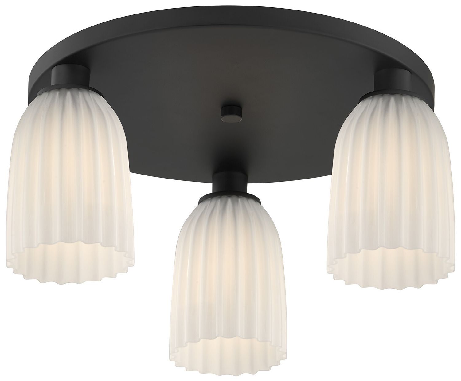 Image 3 Baldwin 3-Light Flush Mount in Matte Black more views
