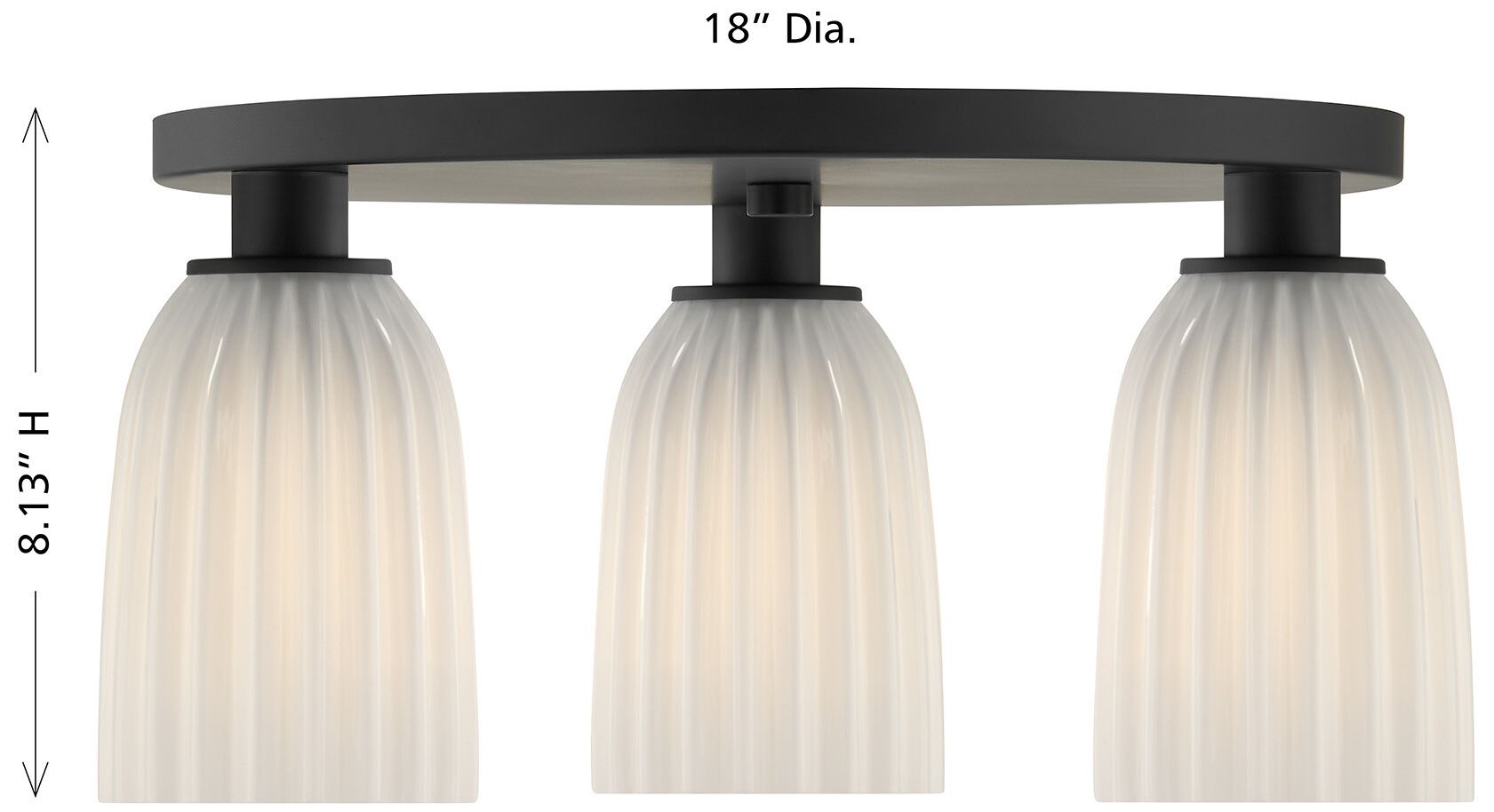 Image 6 Baldwin 3-Light Flush Mount in Matte Black more views