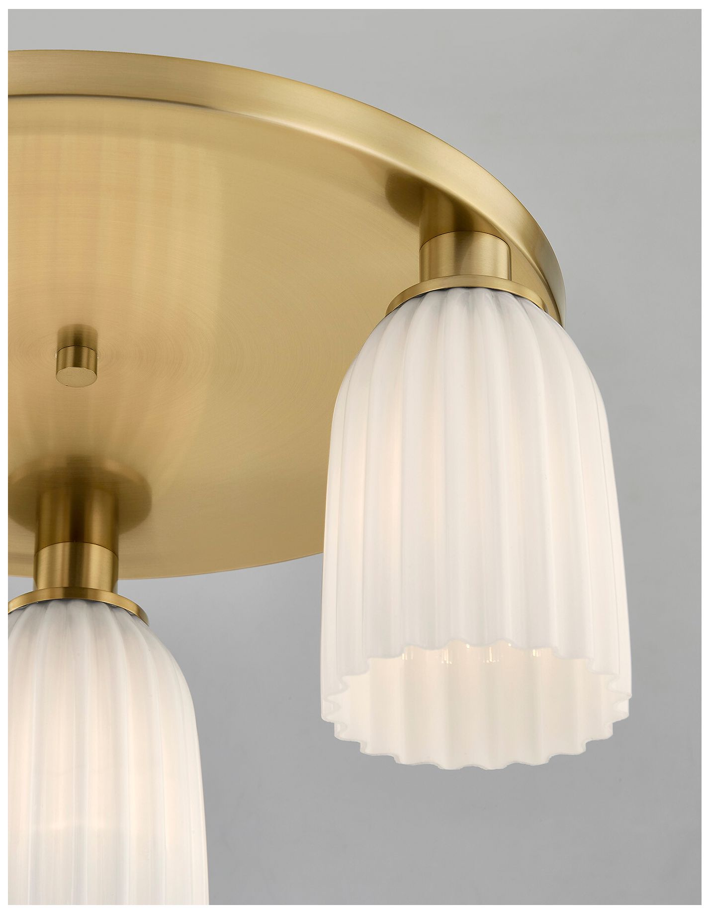 Image 2 Baldwin 3-Light Flush Mount in Noble Brass more views