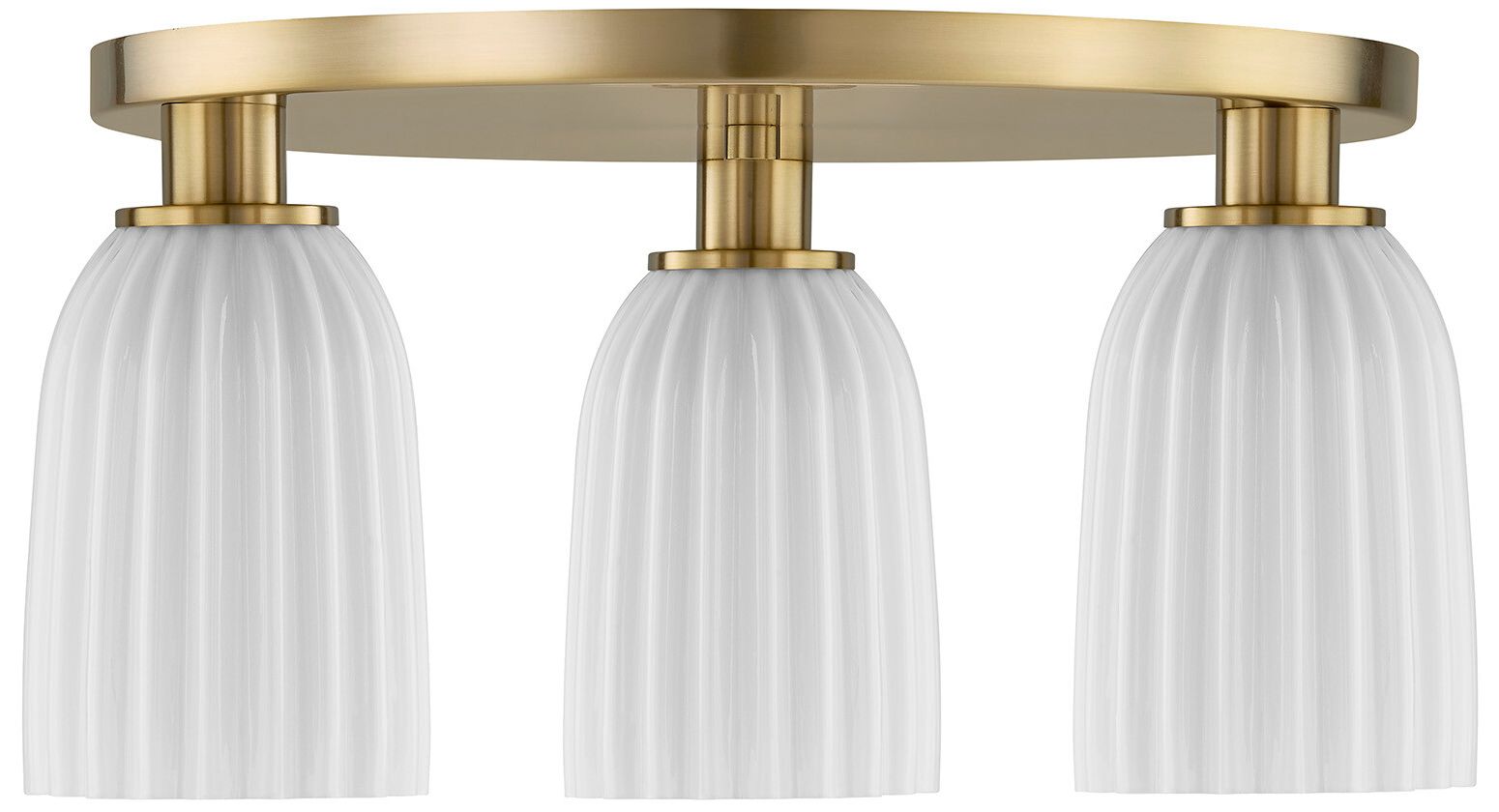 Image 3 Baldwin 3-Light Flush Mount in Noble Brass more views