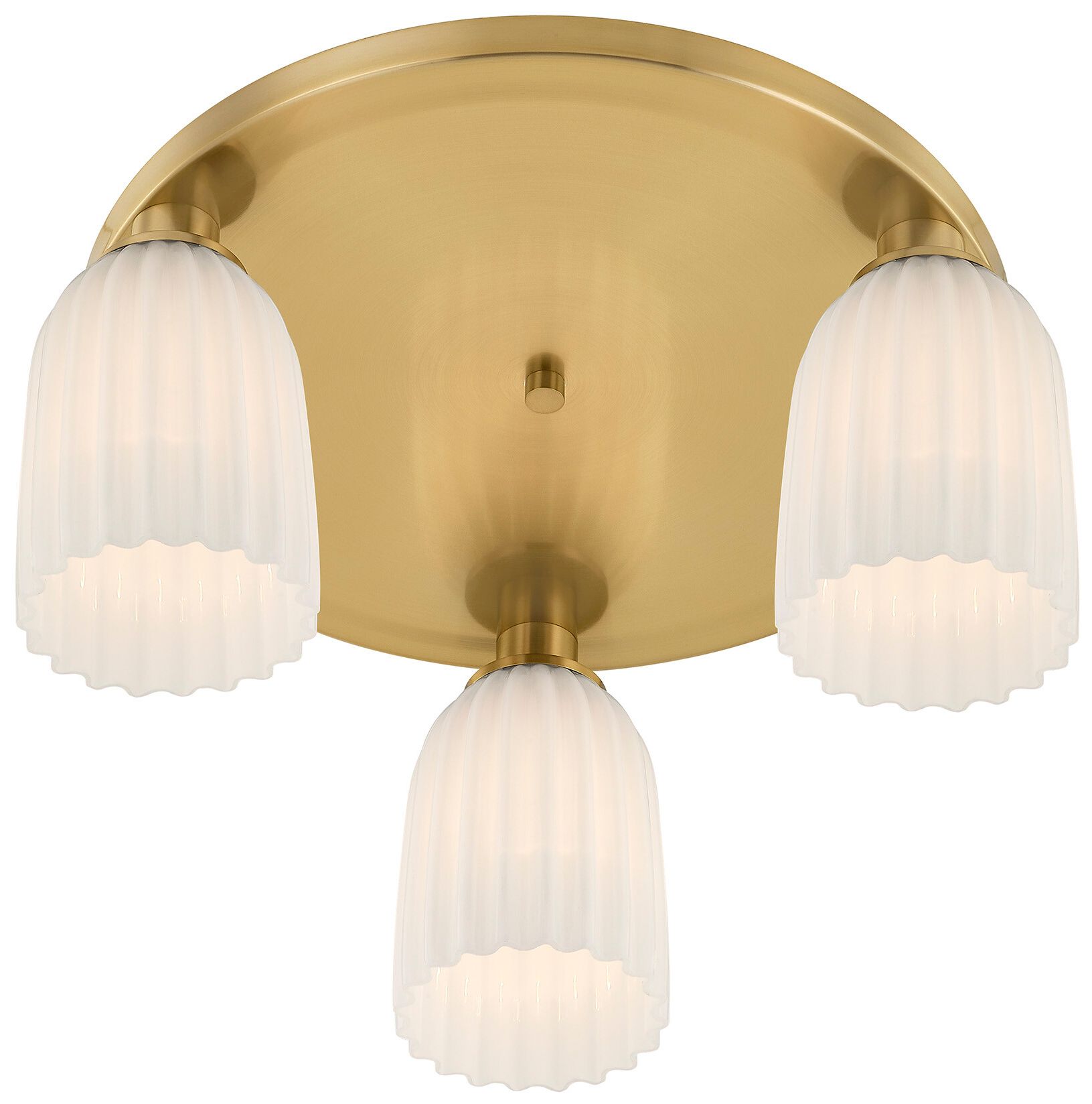 Image 5 Baldwin 3-Light Flush Mount in Noble Brass more views
