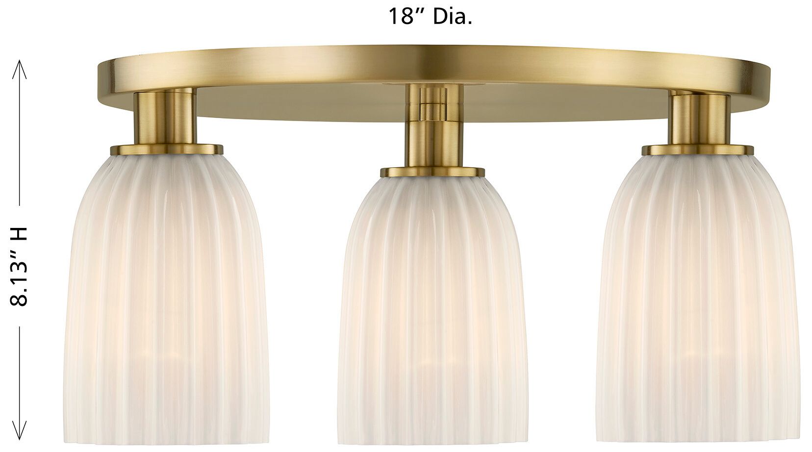 Image 6 Baldwin 3-Light Flush Mount in Noble Brass more views