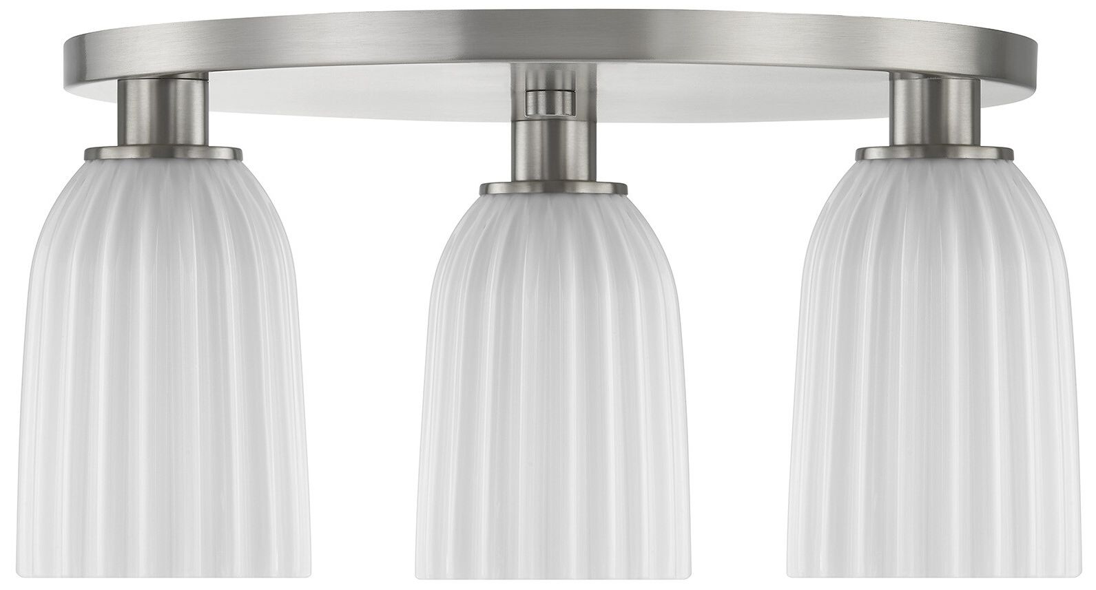 Image 2 Baldwin 3-Light Flush Mount in Satin Nickel more views